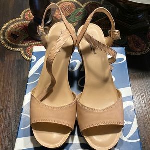 Lucky Brand Tan Wedge Heels